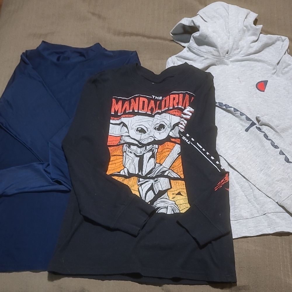 Boys Medium Long Sleeve Shirts, 3 Pcs